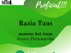 Student Razia Taus beoordeelde en analyseerde de ruimtelijke verdeling van groen in Paramaribo